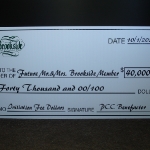 Enlarged presentation check 4' x 2'