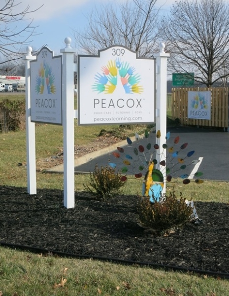Peacox Standing Sign