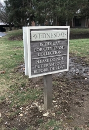 Trash Collection Sign