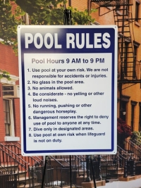 Pool Rules Blue